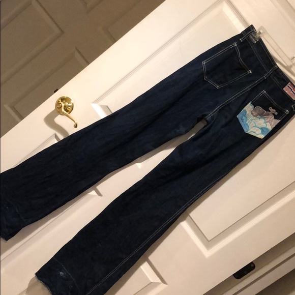 70’s Rigid Denim True Vintage 1970’s Jeans Faded Glory waterworks 27/5 uncut - Picture 2 of 8